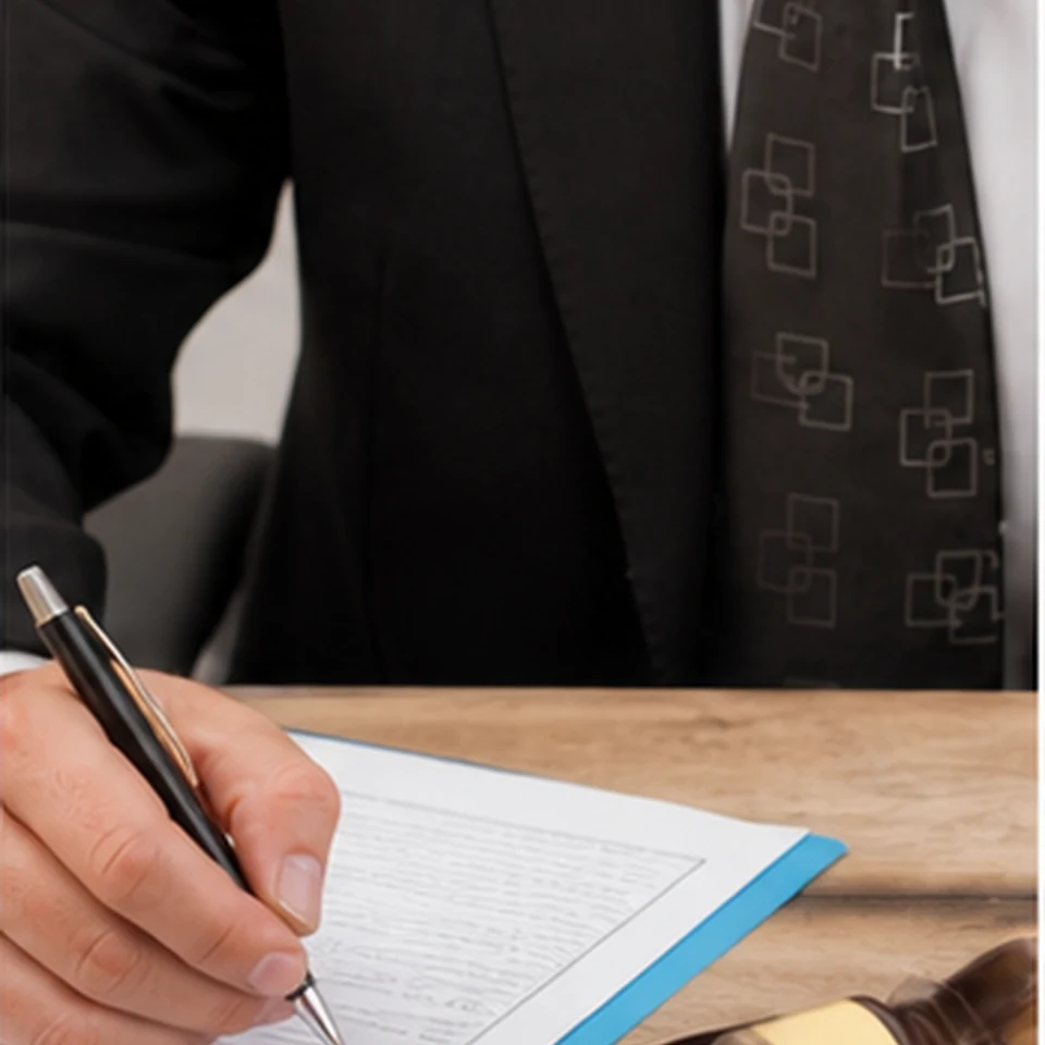 Legal professional working beside a judge’s gavel