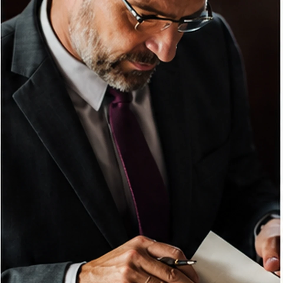Lawyer reviewing employment documents